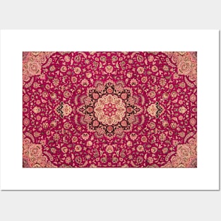 Vintage Persian Floral Rug Pattern Posters and Art